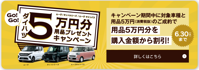 用品5万円プレゼントキャンペーン